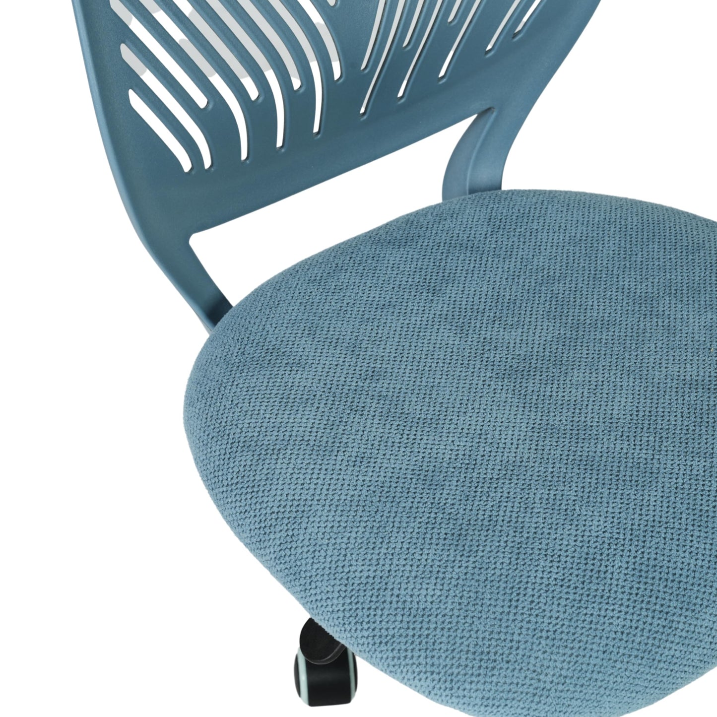 FurnitureR Ergonomic Adjustable Height Swivel Rolling Computer Executive Chair for Home Office Study, Blue, Metal, 44 x 40 x 74-87CM
