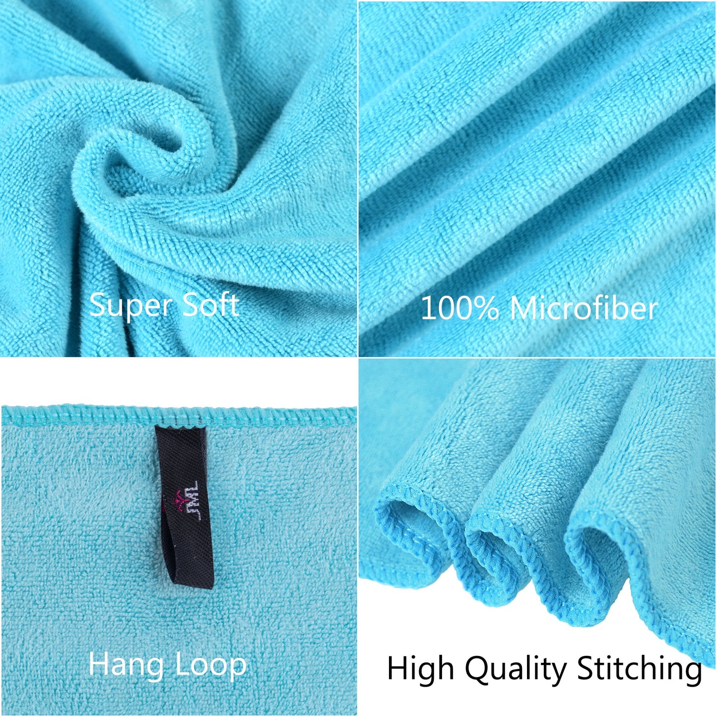 JML Bath Towel, Microfiber Towel Sets 2 Pack (30" x 60") - Large Size, Extra Absorbent, Quick Drying, Multipurpose Use as Bath Fitness Towel