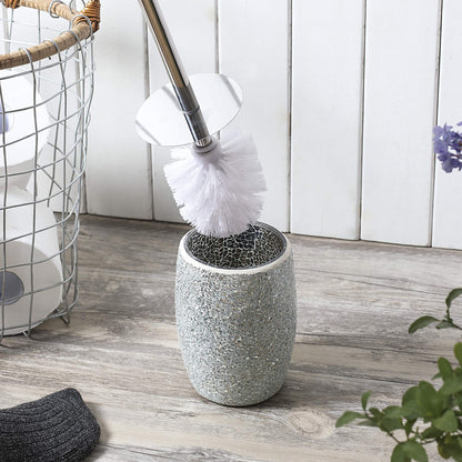 WHOLE HOUSEWARES | Modern Toilet Brush Set | Toilet Bowl Brush and Holder | Bathroom Accessory Set | Toilet Brushes for Bathroom