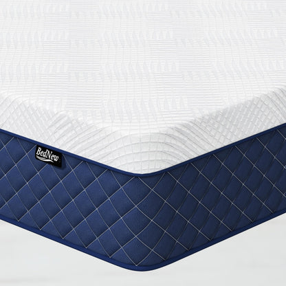 Bednew European Small Single Mattress, Medium Firm, 12 Inch Innerspring Hybrid Mattress with Breathable Foam and Pocket Spring For Cool Comfort Sleep