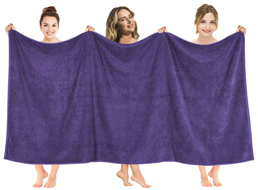 American Soft Linen Oversized 40x80 Bath Towel Sheet, Purple, 100% Cotton