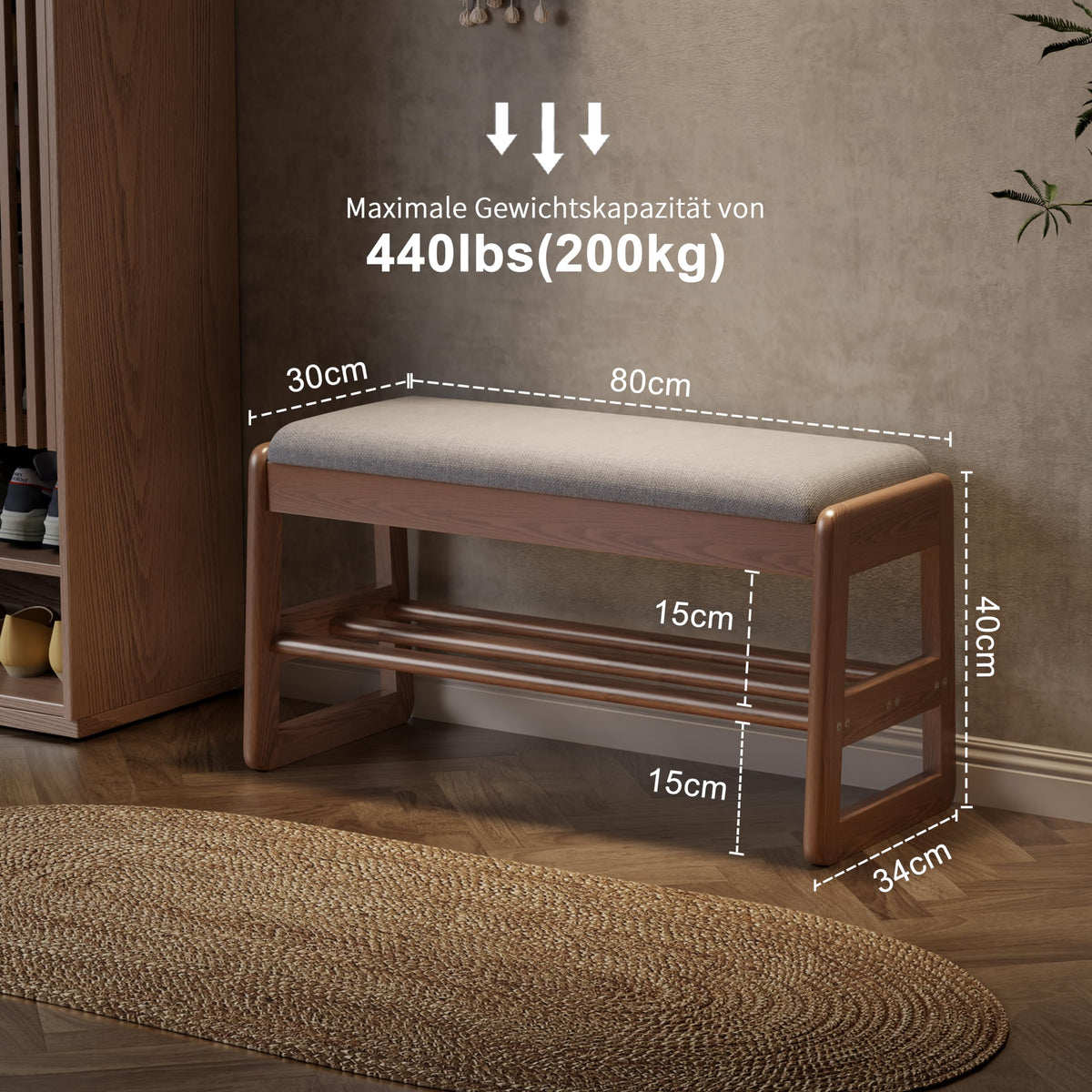 AQIMUELE Small Shoe Bench with Cushion, Shoe Bench Storage with Seat, Wooden Shoe Rack 2-Tier, Hidden Flip-Top Seat, for Hallway, Entryway