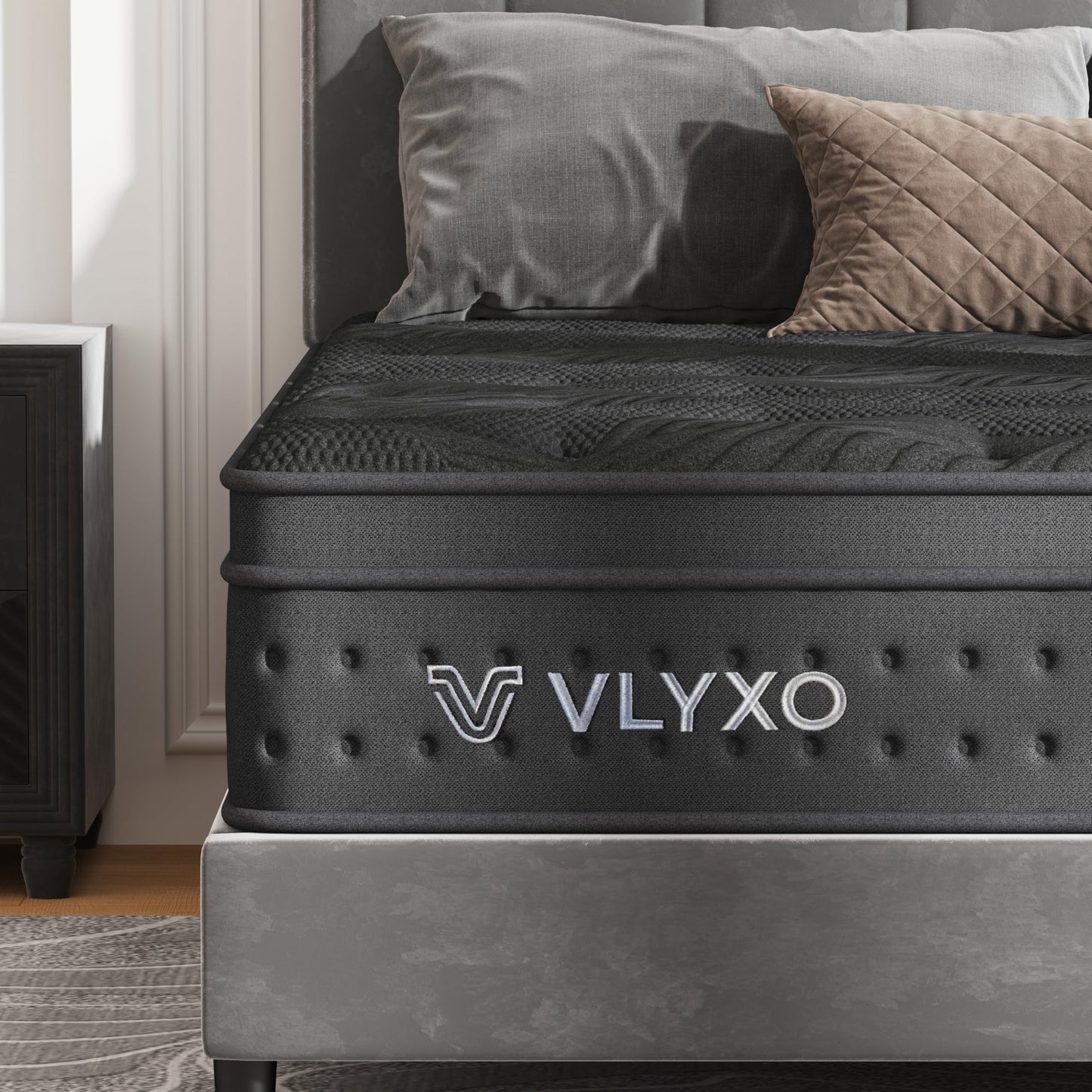 Vlyxo Double Hybrid Mattresses 4FT6, 10Inch Gel Memory Foam & Pocket Spring