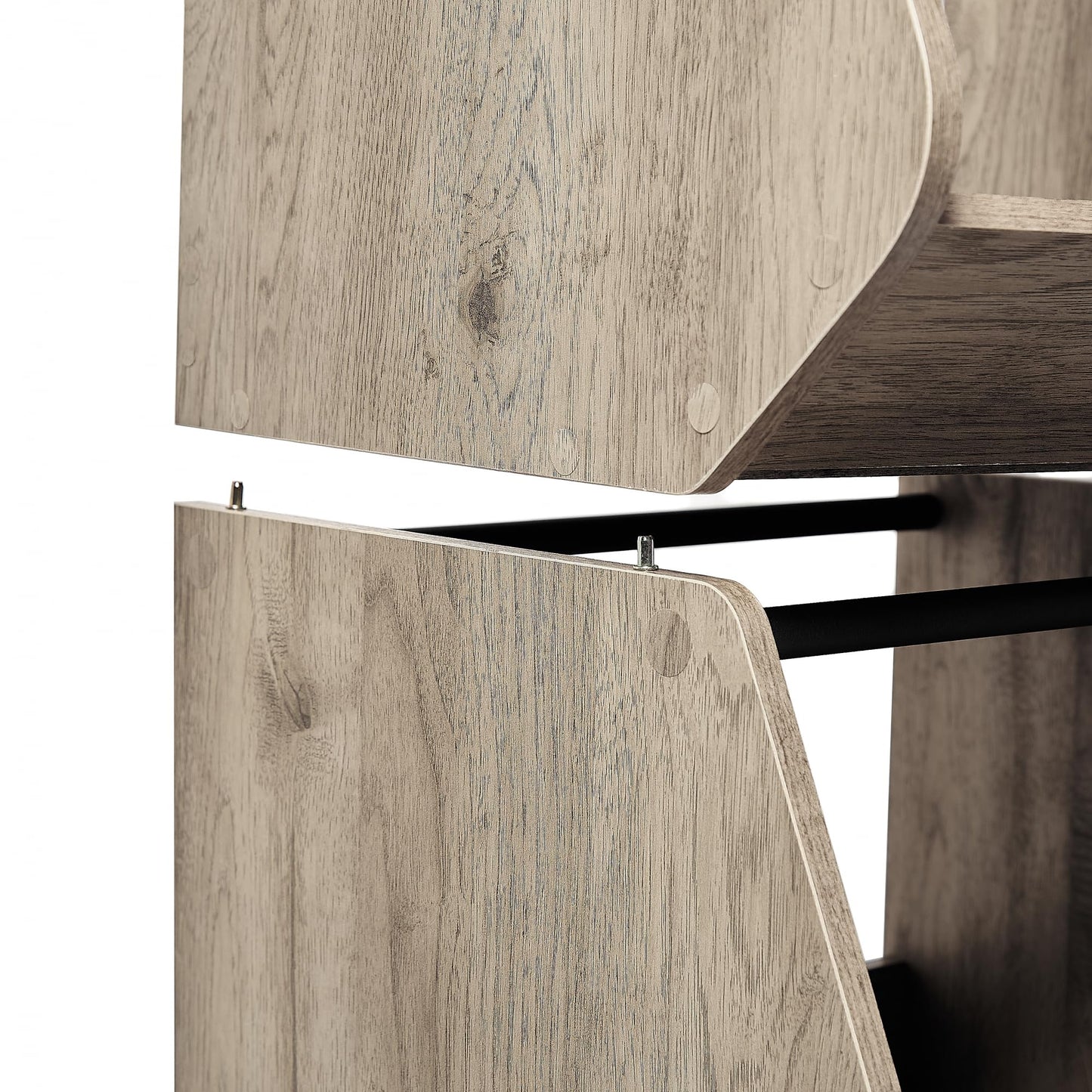 Iris Ohyama, Étagère, Boîte de rangement en bois, Meuble d'appoint,1 porte rabattable, Empilable, Solide, Cuisine, Chambre, Salon
