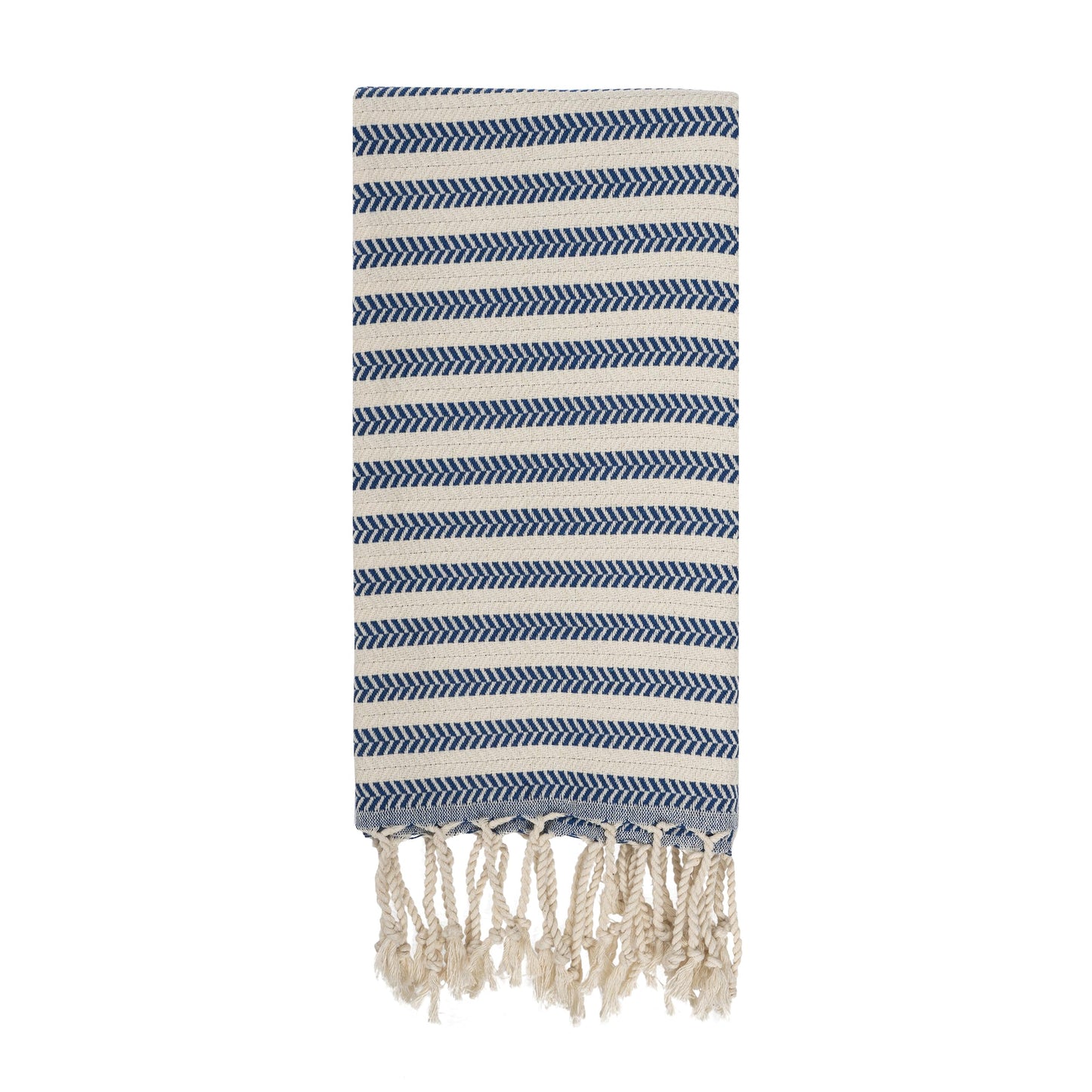 Blue Beach Turkish Towel Striped - 90 x180cm Large Turkish Hammam Peshtemal Towel - Super Absorbent, Quick Dry, Lightweight