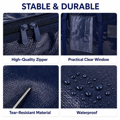 Extra Large 94L Moving Storage Bags, Heavy Duty PP Woven Bags with Reinforced Handles and Zipper, Foldable Storage for Clothes, Bedding