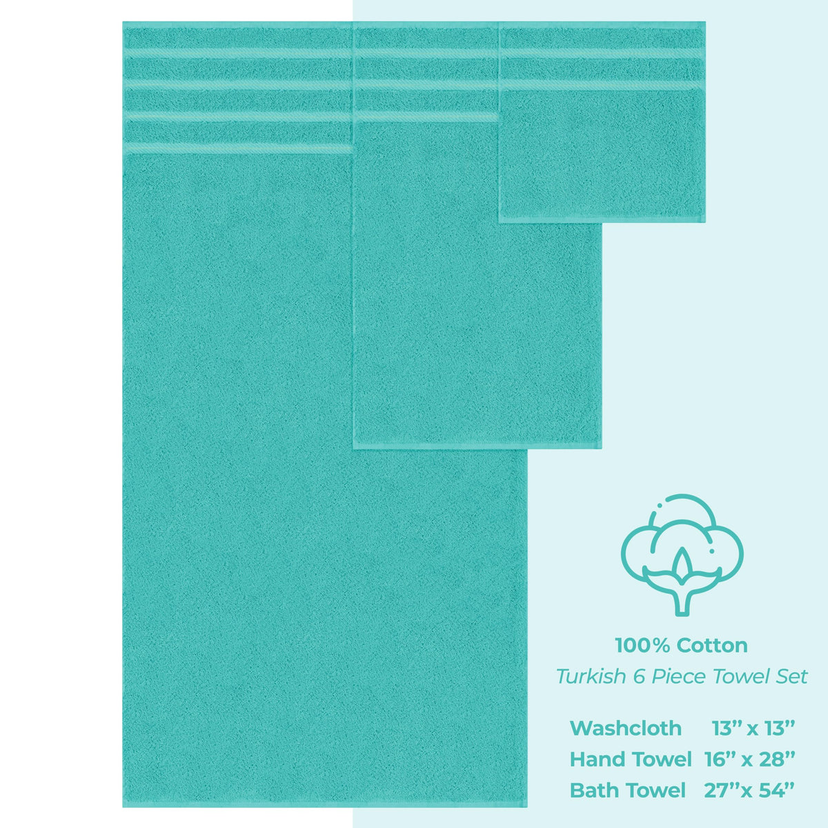 American Soft Linen Premium, Luxury Hotel & Spa, 6 Piece Towel Set, Turkish Cotton for Maximum Softness and Absorbency, Worth $78.95