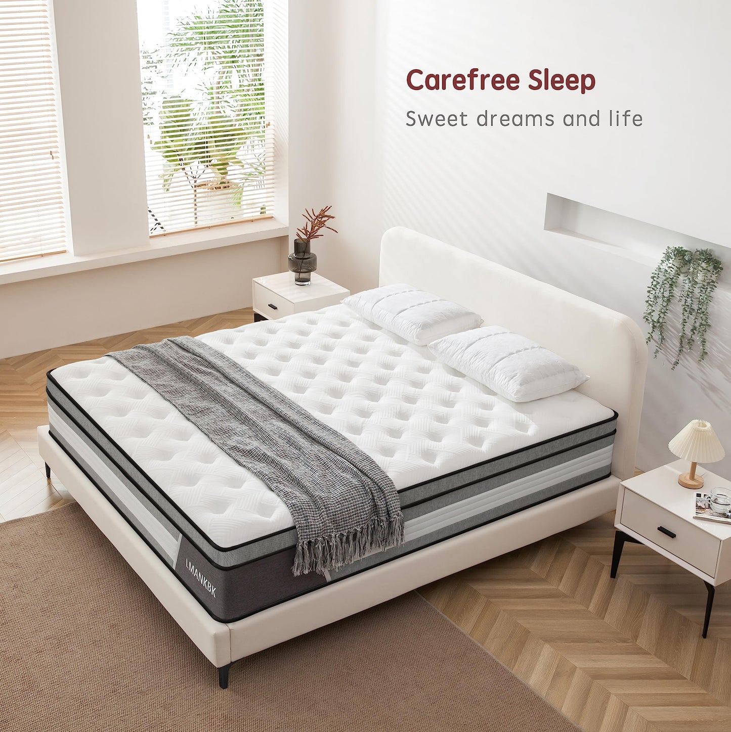 LMANKBK Small Double Mattress 4FT Hybrid 120x190x25cm,Height 25CM Memory Foam & Pocket Springs, 7 Zone Orthopedic, Medium Firm, Motion Isolation