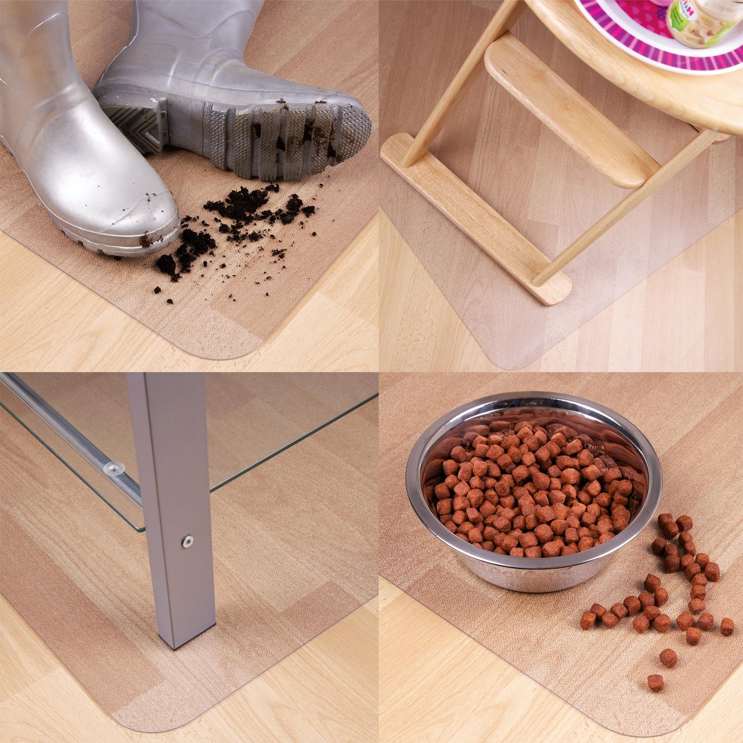 Marvelux Clear Hard Floor Protector Mat, Waterproof Non-Slip PVC 90 x 120cm