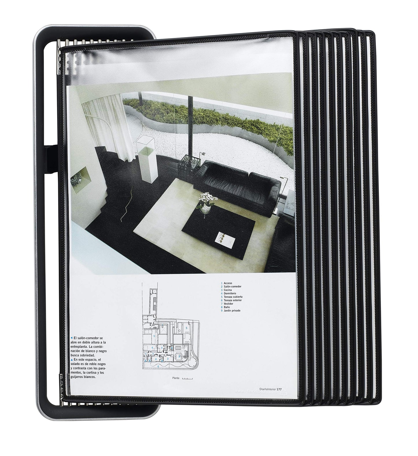 Tarifold ES 714517 – A4 Wall Display for VEO Catalogues with 10 PVC Sleeves, Black