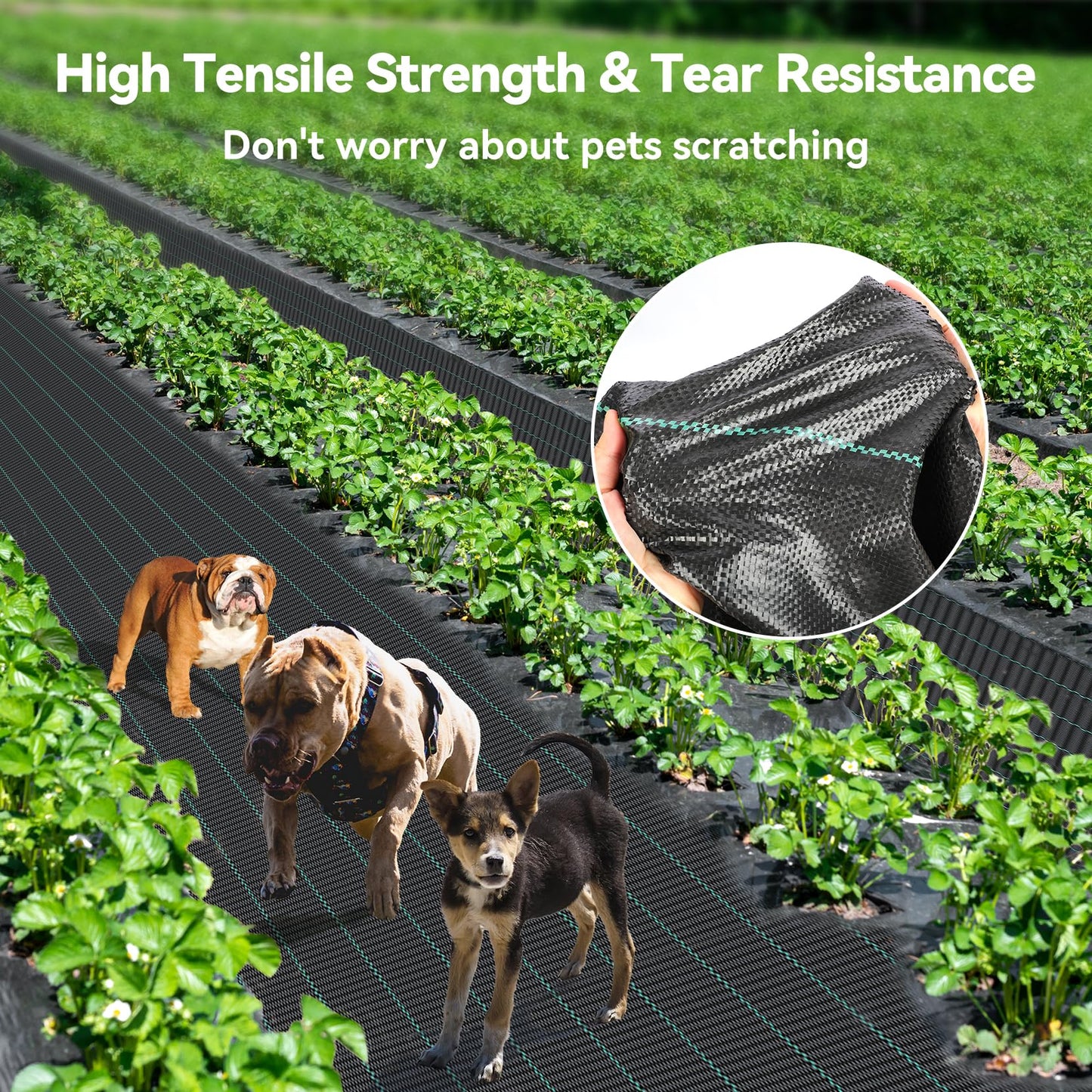 iropro 4m x 10m Heavy Duty Weed Control Membrane Garden Weed Barrier Fabric for Landscaping Driveway Gravel Artificial Grass Lawn Underlay Black Woven