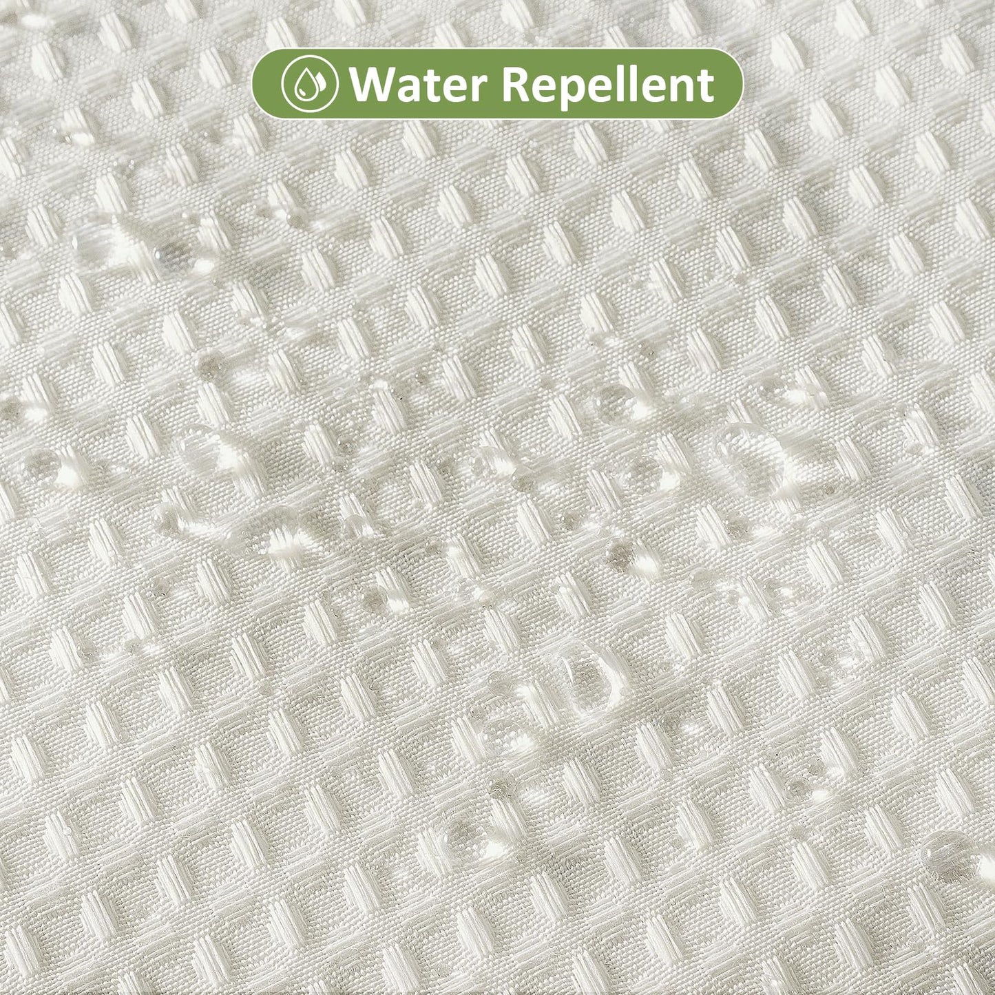 FY&XZH Heavy-Duty Waffle Weave Shower Curtain with Stainless Steel Hooks, Thick Fabric for Bathroom, Hotel, Spa & Salon-183 x 214cm (Beige)