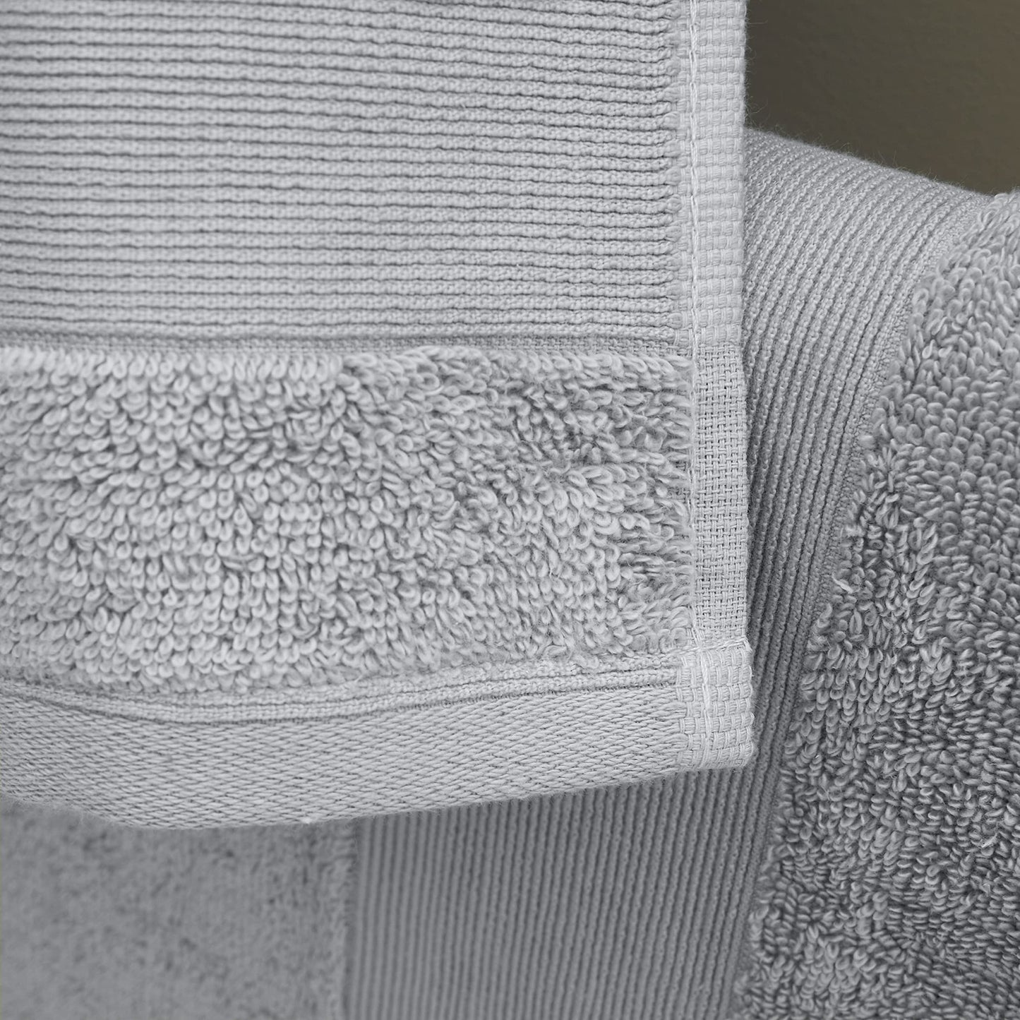 Catherine Lansfield Bathroom Anti Bacterial 500 gsm Soft & Absorbent Cotton Bath Towel Silver Grey