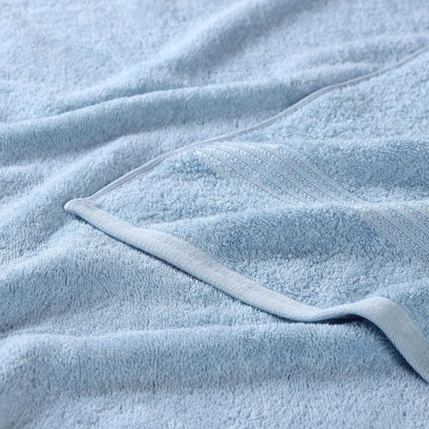 Superior Collection 100% Premium Long-Staple Combed Cotton 3-Piece Towel Set, Light Blue