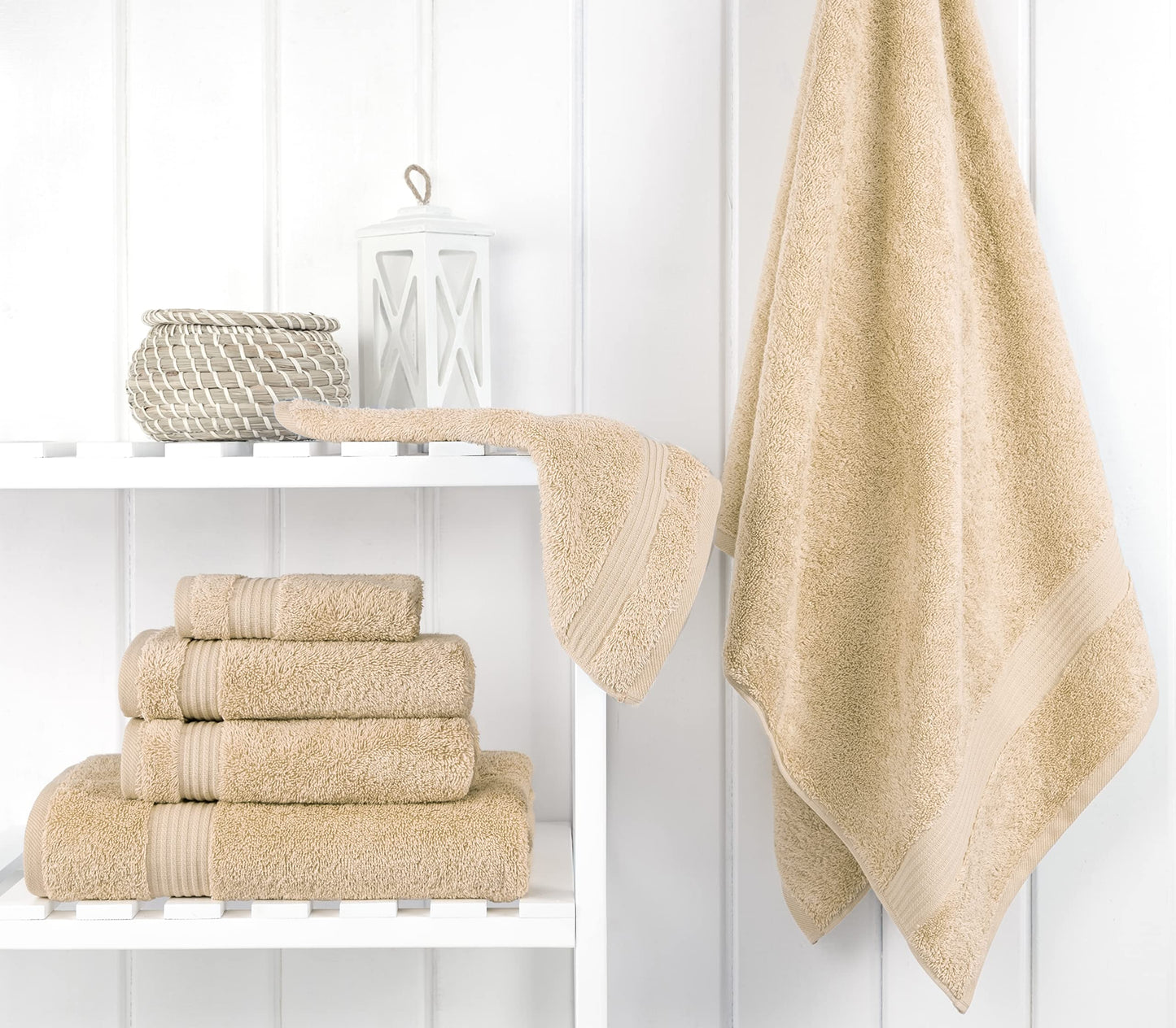Cotton Paradise 6 Piece Towel Set, 100% Turkish Cotton Soft Absorbent Towels for Bathroom, 2 Bath Towels 2 Hand Towels 2 Washcloths
