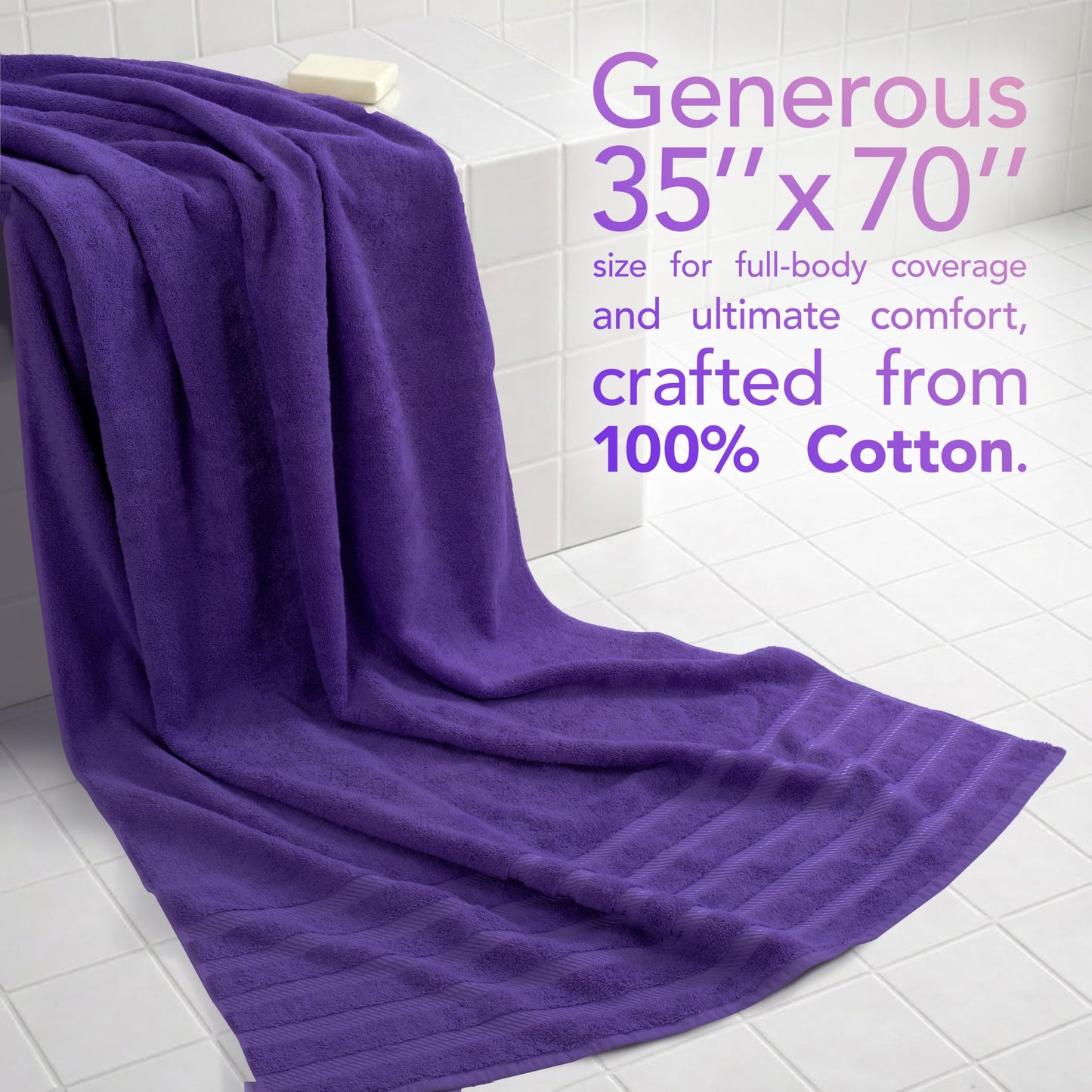 American Soft Linen 35x70 Jumbo Large Bath Towels, 100% Cotton Turkish Bath Sheet, Oversized Luxury Bath Towel Sheets for Bathroom Beach and Pool