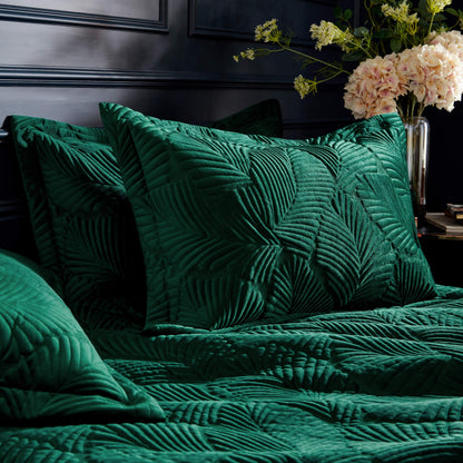 Paoletti Palmeria Duvet Cover and Pillowcase Set, Emerald, Double