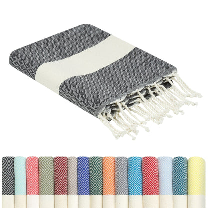 furora HOLIDAY Beach Towel for adults cotton: Extra Large 100x200 cm / 39x79 Inch | lightweight, wearable Turkish Towel Fouta, sand free