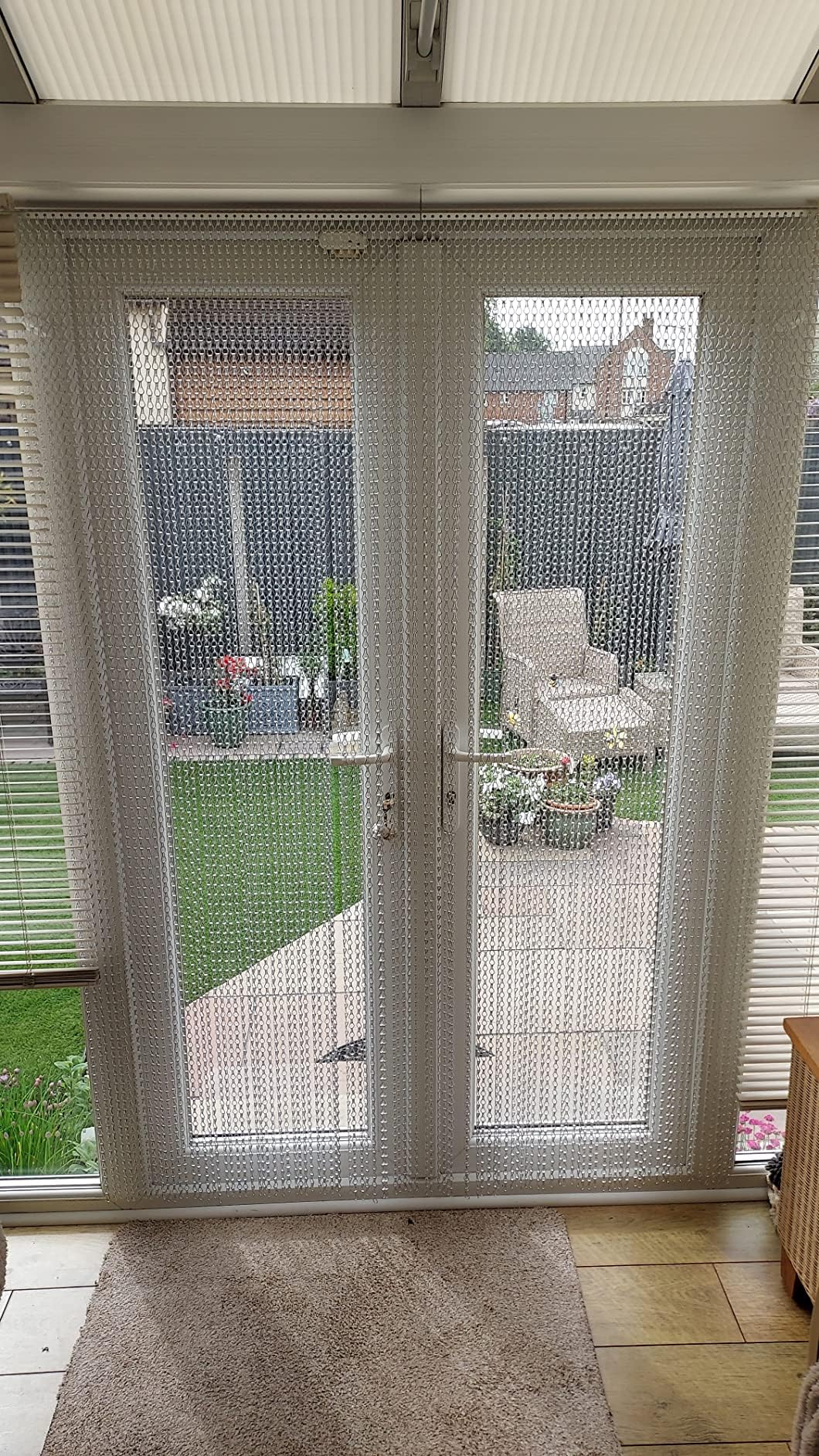 Chawniao 90cm x 210cm Premium Aluminium Fly Door Chain Curtain for doorways, Fly Screens Metal Insect Screen Blinds