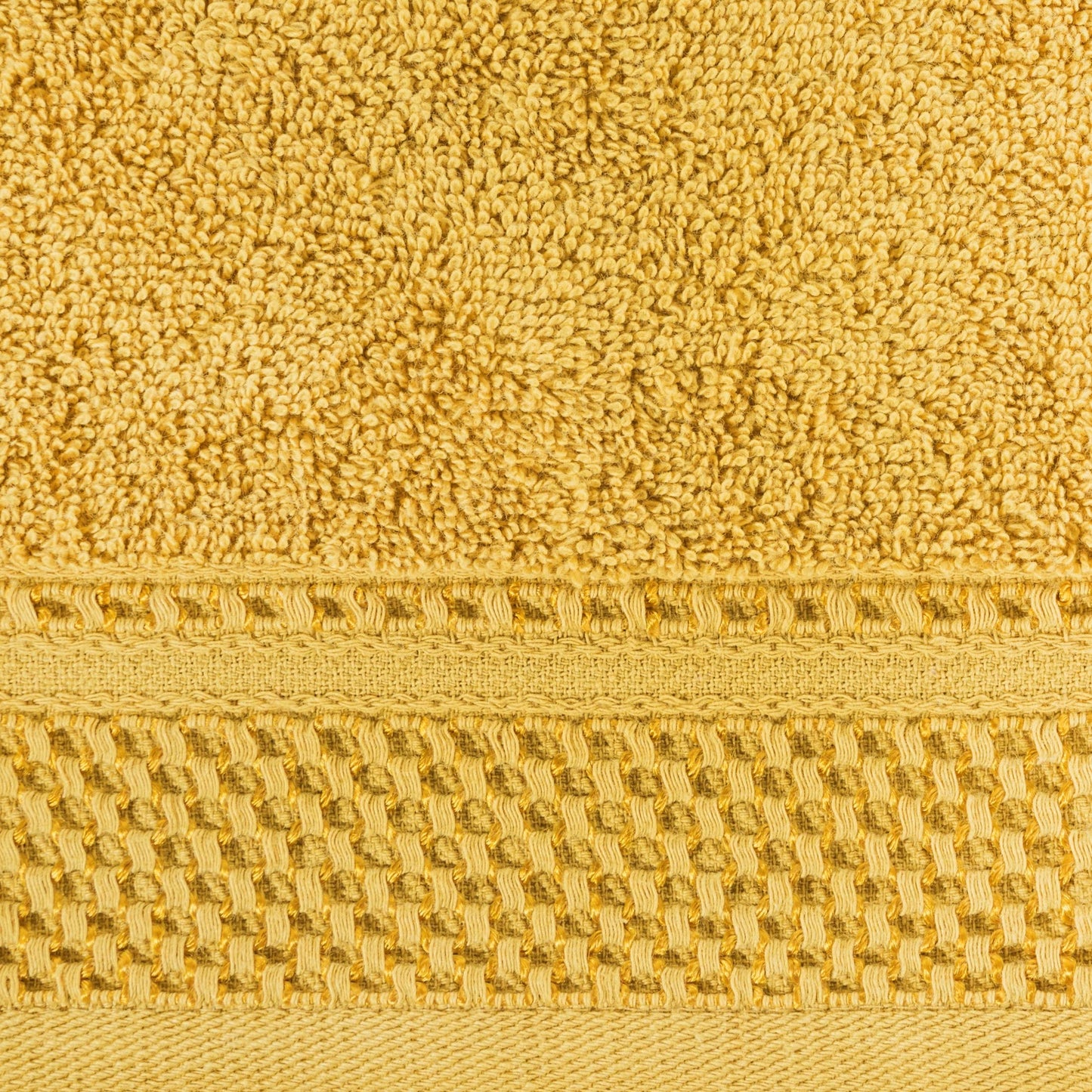 Eurofirany Carlo Bath Towel Set Hand Towel Sauna Towel Pattern - Absorbent, 100% Cotton 580g/m, Pack of 3 and 6, Rapeseed Yellow, 50 x 90 cm, 6