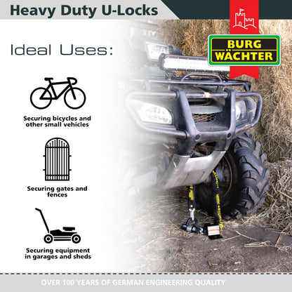 Burg-W?chter 100D Quadra Sold Secure Gold Pack, Black, Quad Keyed Alike U Locks