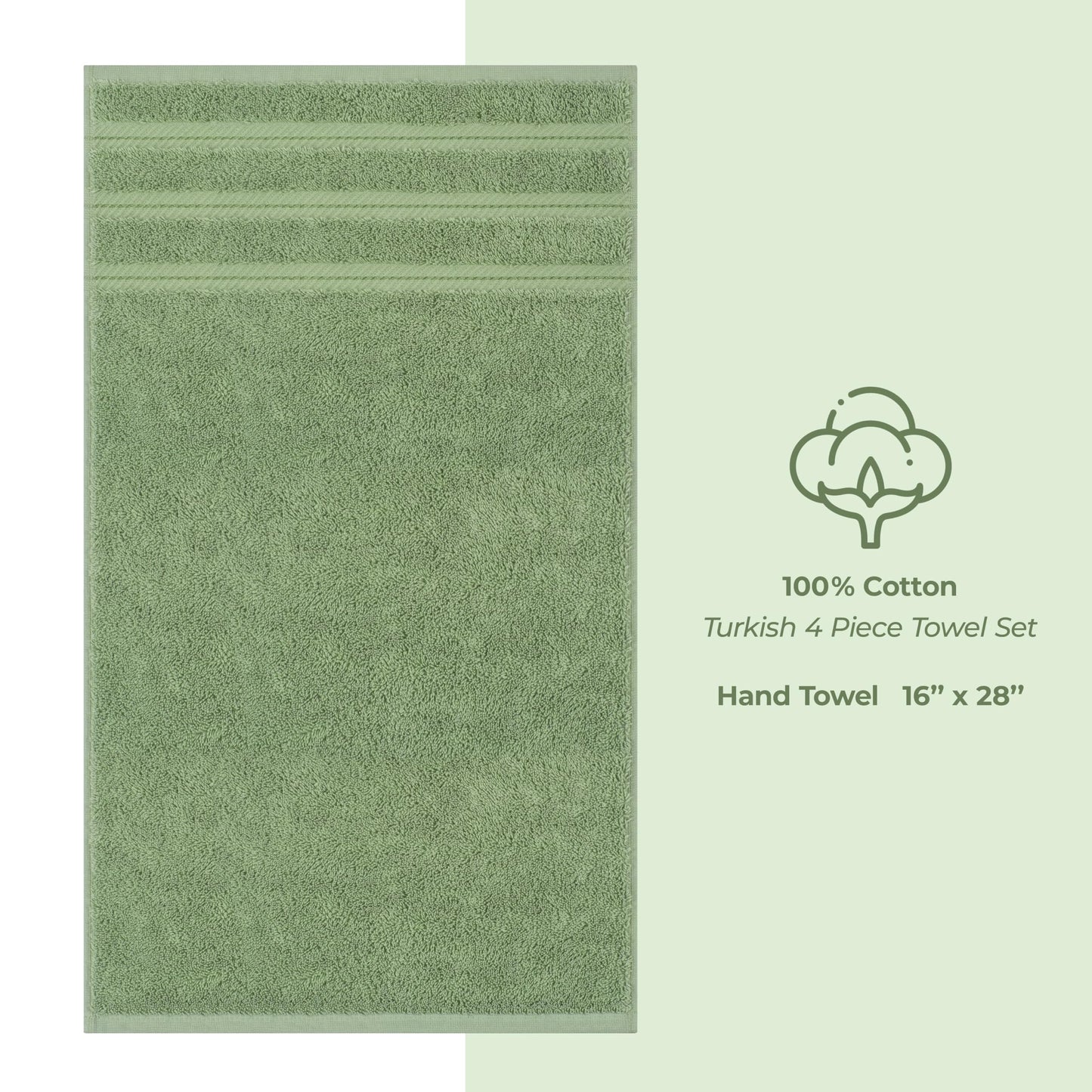 American Soft Linen Luxury Hand Towels for Bathroom, 600 GSM 100% Cotton Turkish 4 Piece Hand Towel Set, 600 GSM Hand Face Towels for Kitchen