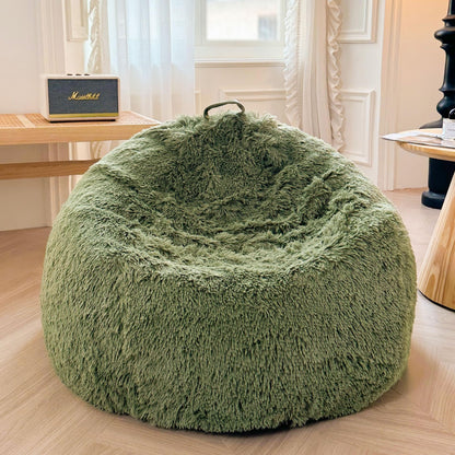 XeGe Comfy Fluffy Faux Fur Bean Bag Chair CoverNo Filler, Sage Green