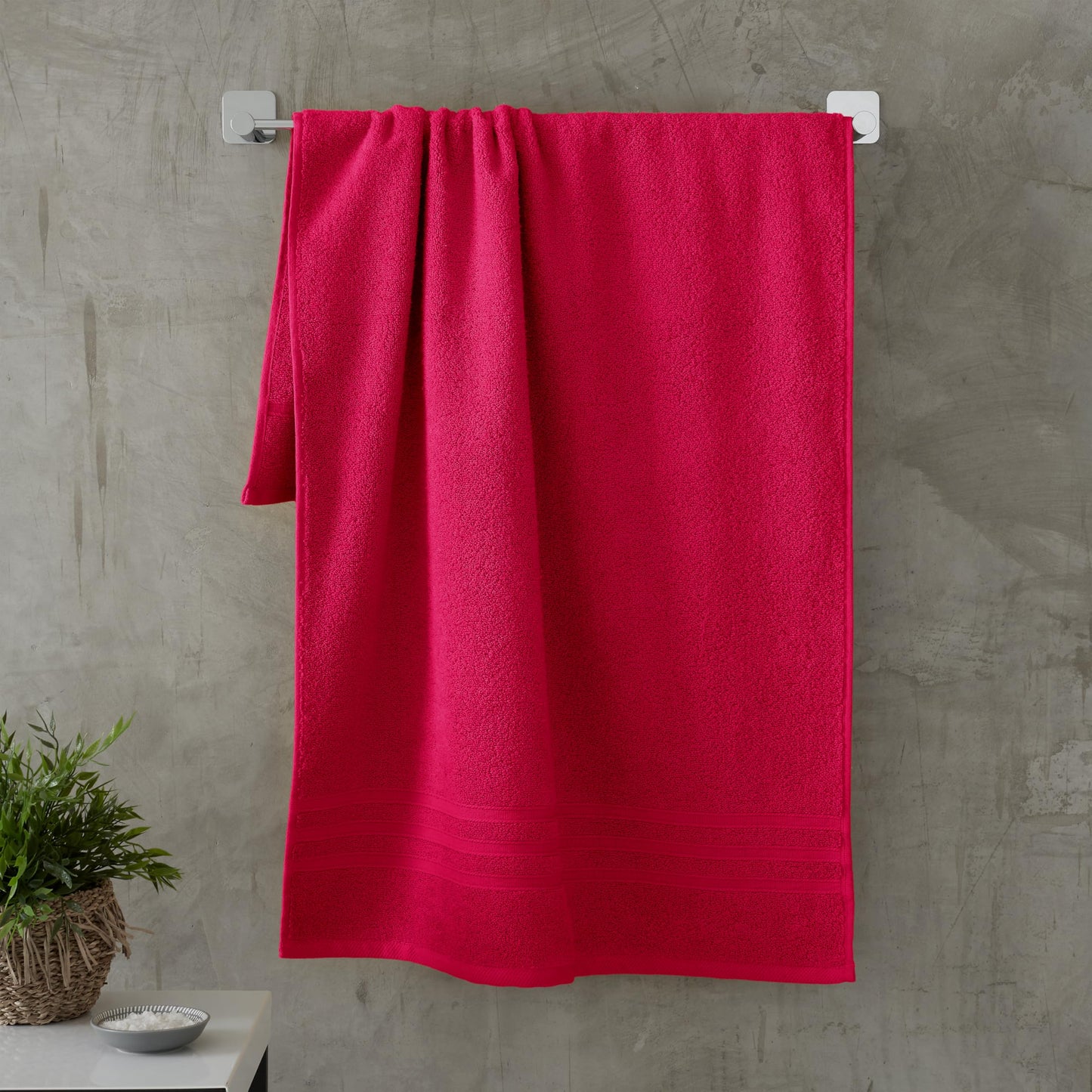 Catherine Lansfield Zero Twist Cotton 50x85cm Hand Towel Hot Pink