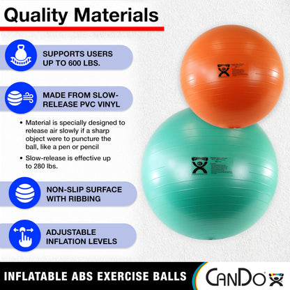 CanDo Exercise ball - CanDo? Deluxe Anti-Burst Gym ball, diameter 85cm, blue
