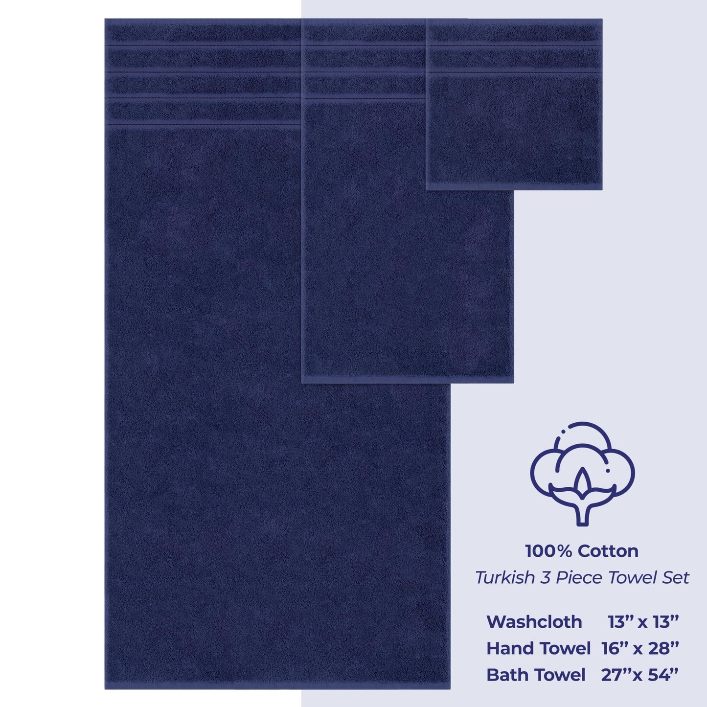American Soft Linen, 3 Piece Towel Set, 1 Bath Towel 1 Hand Towel 1 Washcloth, Super Soft and Absorbent