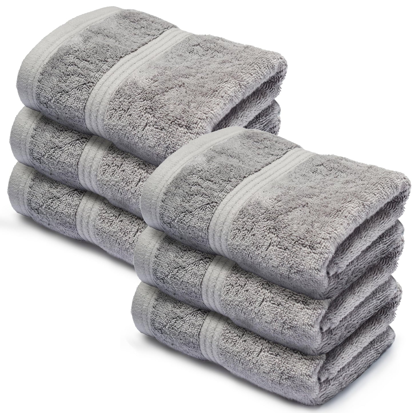 Makooz Luxurious Bamboo Face Flannels Pack of 6-700 GSM Thick Bamboo Face Cloth Towel Set - Silky Soft, Absorbent, Quick Dry Wash Cloth