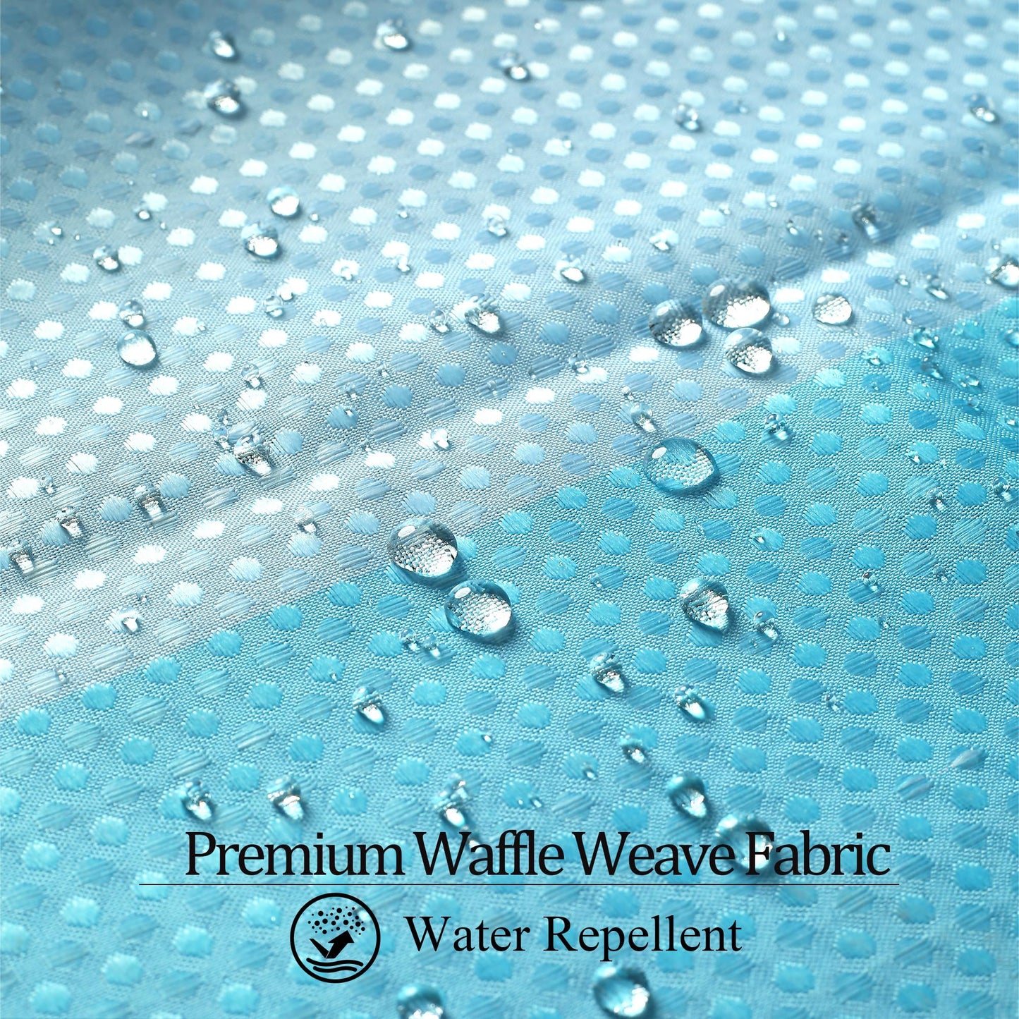 maifey Shower Curtain for Bathroom, Waffle Fabric Heavy Duty Waterproof Wet Room Blue Shower Curtains Heavy Duty Bath anti-fouling with 12 Hooks 180