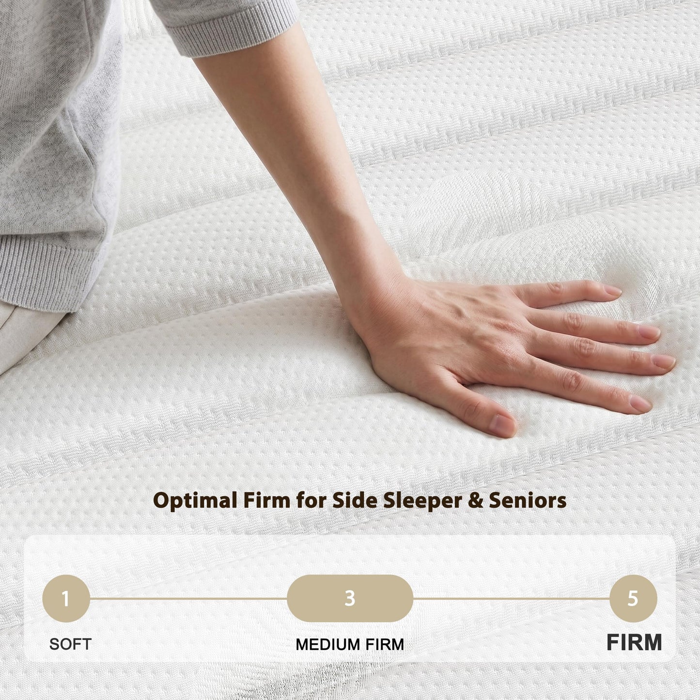 Matoresu Hybrid Double Mattresses Firm 4ft6 (135x190cm) – Extra Firm Support for Back Pain & Side Sleepers