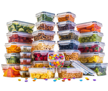 Nuovva Airtight Food Storage Containers Set - 60pcs Plastic Containers With Lids for Pantry & Kitchen - Leak Proof Meal Prep Sets (30 Containers + 30