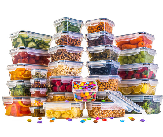Nuovva Airtight Food Storage Containers Set - 60pcs Plastic Containers With Lids for Pantry & Kitchen - Leak Proof Meal Prep Sets (30 Containers + 30