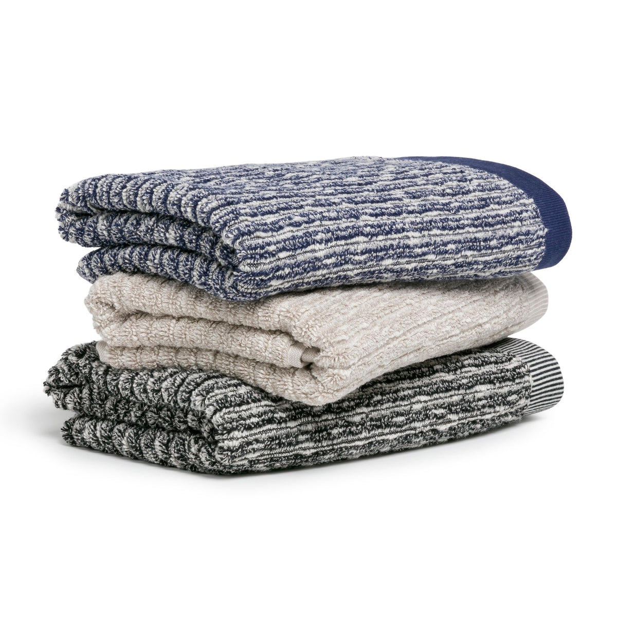 Möve Brooklyn Pinstripe Hand Towel 50 x 100 cm Natural/Deep Sea