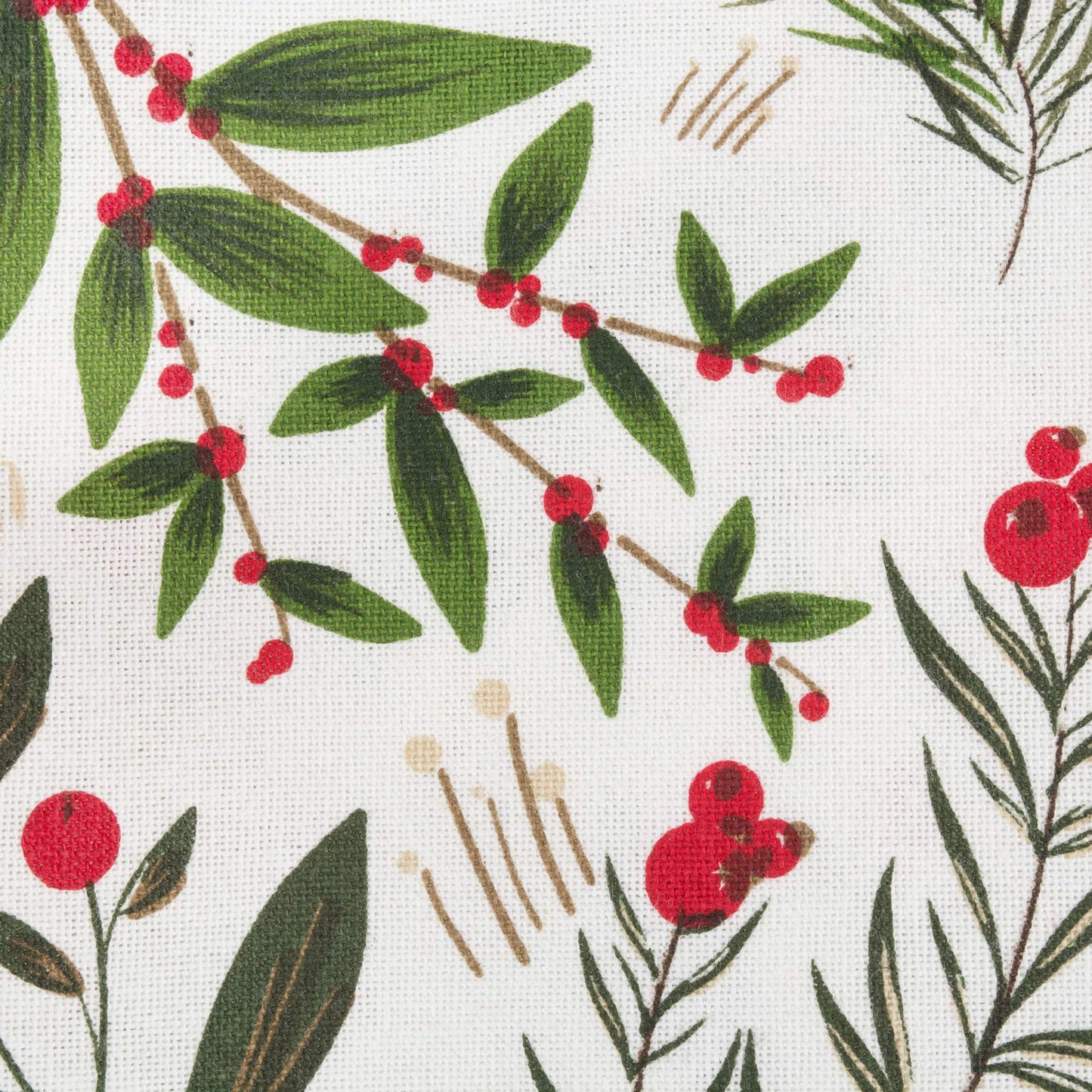 DII Floral Tea Towels for Baking, Cleaning, Entertaining & Cooking, Cotton, Boughs of Holly, 18x28