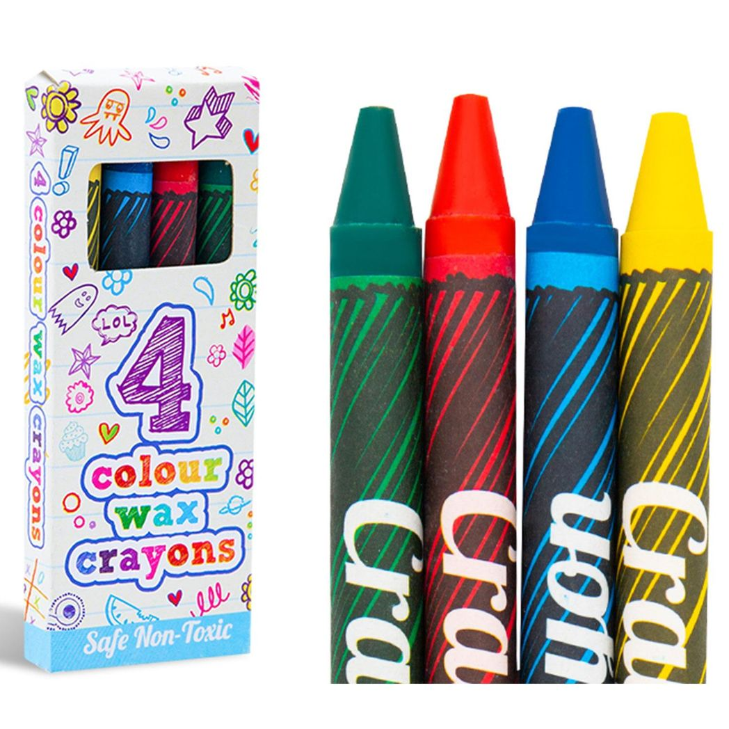 Henbrandt Safe and Non-Toxic 4 Mini Assorted Colours Children's Wax Crayons