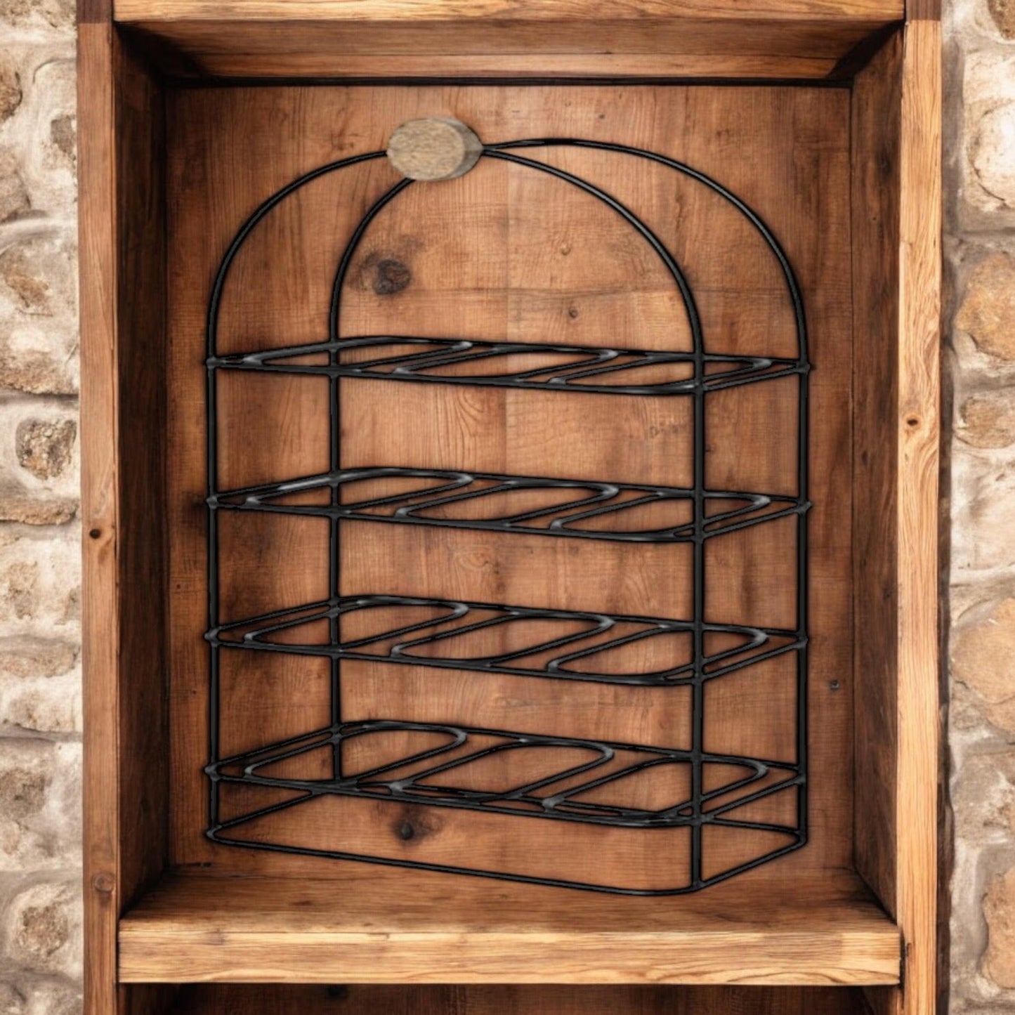 Durable & Stylish Cast Iron Black 8/9/12-Bottle Wine Rack - Premium Organizer with Durable Metal Frame with Elegant Design to Showcase Wine Bottles for Home, Kitchens, or Bars (25" CAST IRON)