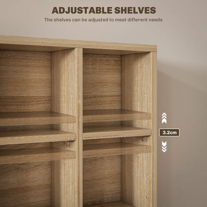 HOMCOM CD Storage Unit with Adjustable Shelves, Suitable for up to 456 CDs, 89 x 130.5 cm, Nature Wood Finish