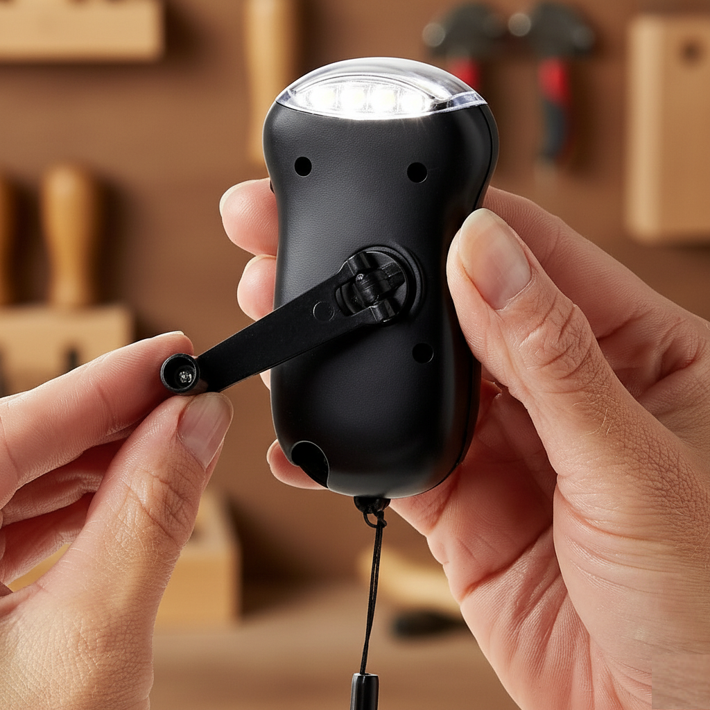 Wind-Up Solar Flashlight