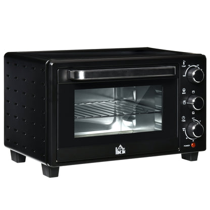 HOMCOM 21L Mini Countertop Oven, 100°C-230°C Adjustable Temp - Black