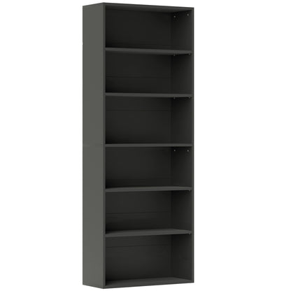 HOMCOM Six Shelf Bookcase - Black