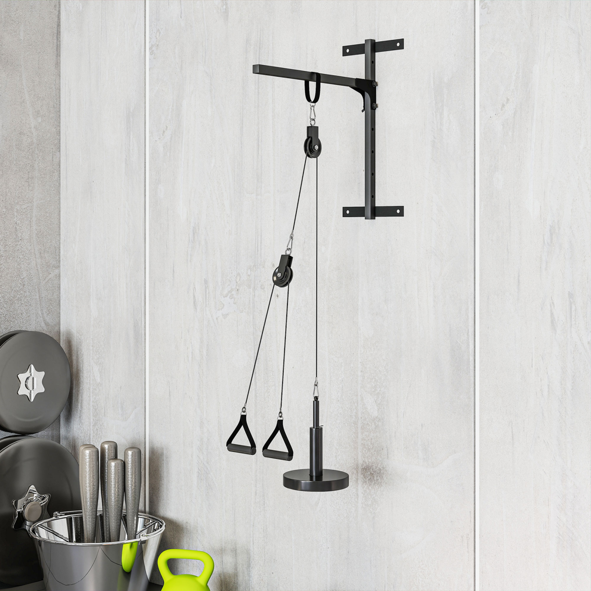 Weight Cable Pulley System for Home Gym with Universal Loading Pin