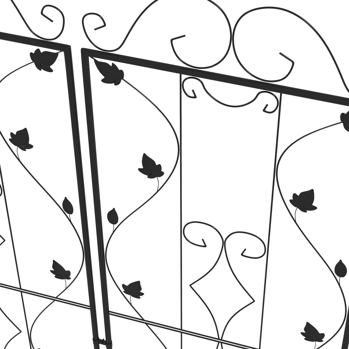 Outsunny Set of 2 Metal Trellis for Climbing Plants, Leaf Design