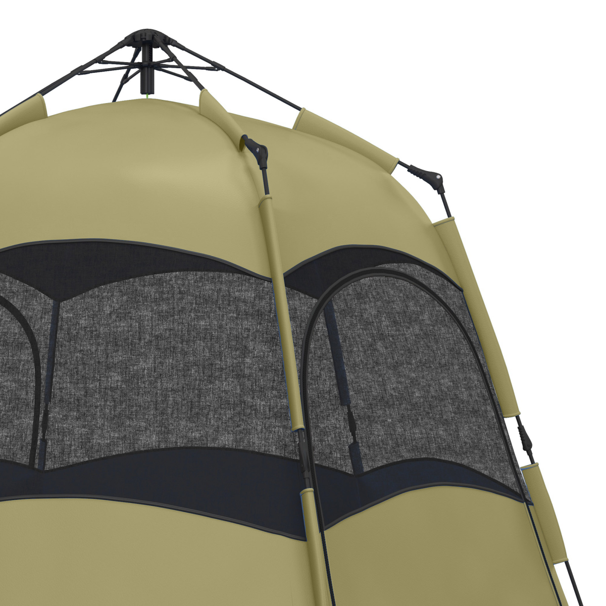 Outsunny 4 Person Camping Tent Festival Hiking Shelter, Dark Green