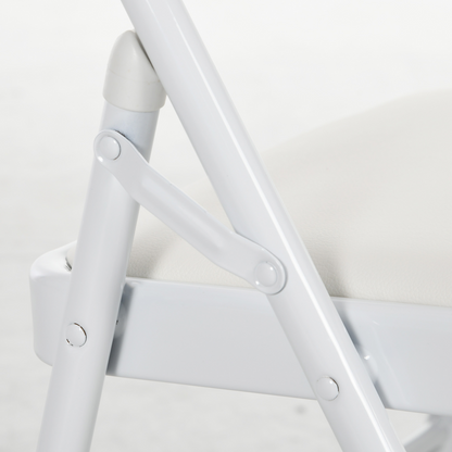 HOMCOM 2 Pack Padded Folding Chairs with Cushioned Seat and Metal Frame White