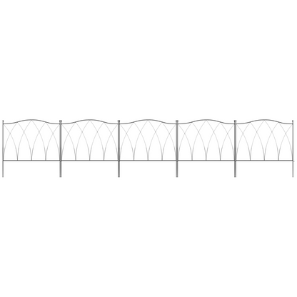 Outsunny 5PCs Decorative Garden Fencing Metal Border Edging
