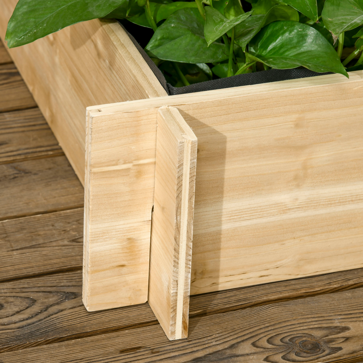 Outsunny 3 Tier Wooden Garden Planters with Trellis for Vine Climbing Plants
