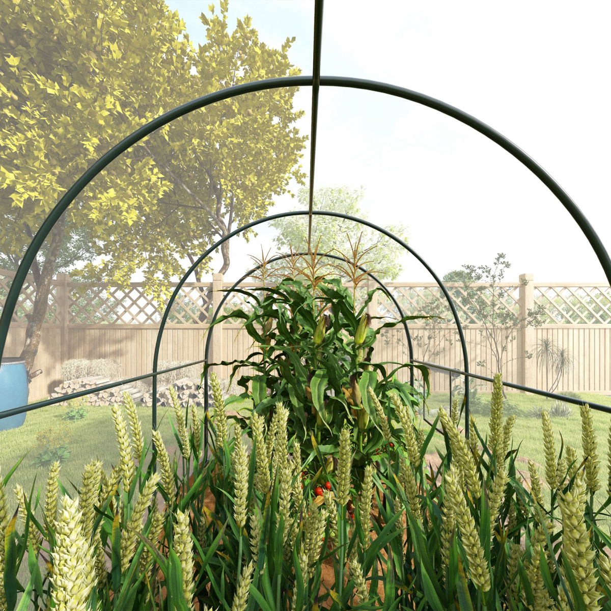 Outsunny 3 x 2 x 2m Polytunnel Greenhouse with Door, Windows, Steel Frame